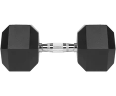Gumuotas ketaus hantelis HEX 22.5kg REBEL ACTIVE