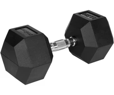 Gumuotas ketaus hantelis HEX 22.5kg REBEL ACTIVE