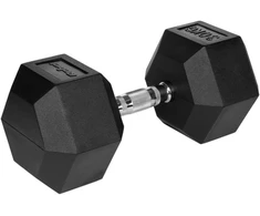 Gumuotas ketaus hantelis HEX 30 kg REBEL ACTIVE