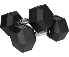 Gumuoti ketaus hanteliai HEX 2x15 kg REBEL ACTIVE