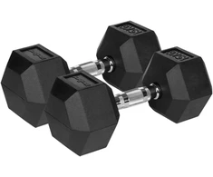 Gumuoti ketaus hanteliai HEX 2x15 kg REBEL ACTIVE