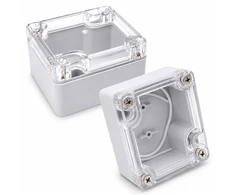 Hermetiškas korpusas elektronikai 65x58x35mm, atsparus vandeniui, su sandarikliu, pilkas