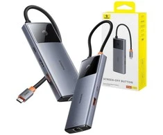 Hub 6in1 Baseus Metal Gleam 2 Series USB-C – 2xUSB 3.0 +USB-C + HDMI + USB-C PD + Ethernet RJ45