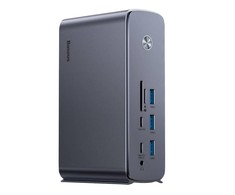 Hub Baseus UnionJoy 17 prievadų (USB-C iki HDMI4K@60Hz*2+DP4K@60Hz*1+USB3.0*3+USB-C3.0*2+USB2.0*2+PD*1+PC*1 + RJ45*1+SD/TF*1+3,5mm*1+DC*1）