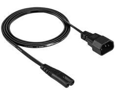 IEC C7/IEC C14 maitinimo laido prailgintuvas - 1.5 m juodas - Akyga AK-PC-15A