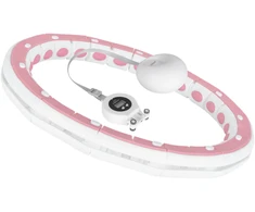 Smart Išmanusis hula hoop liekninamasis ratas su skaitikliu, smeigtukais ir svarmenimis, 50 cm, rožinis, REBEL ACTIVE