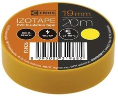 Izoliacinė juosta PVC 19mmx013mmx20m geltona F61926, EMOS