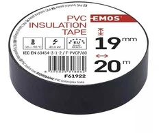 Izoliacinė juosta PVC 19mmx013mmx20m juoda F61922, EMOS