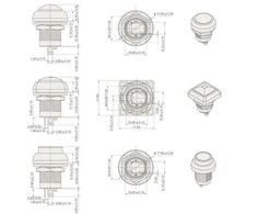 Oem Jungiklis ON-OFF su fiksacija 12mm - 5A/250V- apvalus - juodas