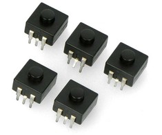 Oem Jungiklis su fiksacija ON-OFF PB-12A-3, apvalus 30V/1A - juodas - 5 vnt.