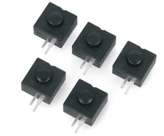 Oem Jungiklis su fiksacija ON-OFF PB-12A, apvalus 30V/1A - juodas - 5 vnt