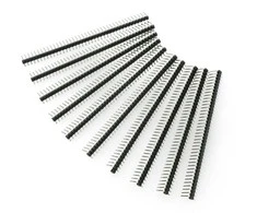 Jungtis auksinio kaiščio 1x40 kampinė 2.54mm rastro - juoda - 10 vnt - justPi