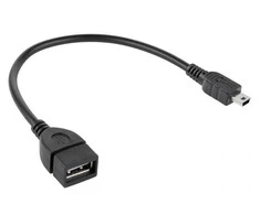 Cabletech Jungtis OTG iš mini USB kištuko į USB Lizdą 20cm