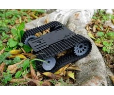 Juodas Gladiator - vikšrinė važiuoklė su nuolatinės srovės varikliu - DFRobot ROB0153