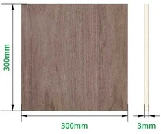 BambuLab Juodojo riešutmedžio fanera - 3mm - 300x300mm - Bambu Lab - 6vnt