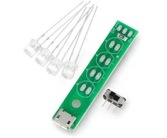 Juosta 4xLED USB 5V su maitinimo jungikliu - Kitronik 2176