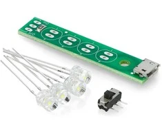 Juosta 4xLED USB 5V su maitinimo jungikliu - Kitronik 2176