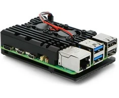 justPi dėklas Raspberry Pi 5 su dviem ventiliatoriais - aliuminis - juodas