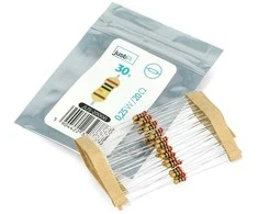 JustPi THT CF anglies rezistorius 1/4W 20Ω - 30 vnt