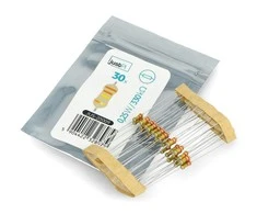 JustPi THT CF anglies rezistorius 1/4W 330kΩ - 30 vnt