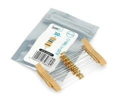 JustPi THT CF anglies rezistorius 1/4W 360kΩ - 30 vnt