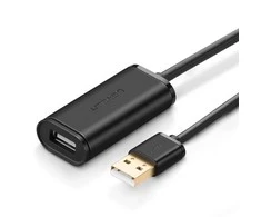 Kabelio prailginimas USB 2.0 UGREEN US121 10m - Juodas
