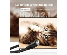 Kabelis HDMI-HDMI kištukai 2m (HDMI 2.1 8K@60Hz 48Gbps) juodas su nailoniniu šarvu HD140 UGREEN