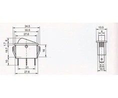 Oem KCD3 klavišinis jungiklis - ON/OFF/ON jungiklis - 230V - 3 kontaktai