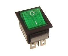 Oem KCD7 klavišinis jungiklis - žalias - ON/OFF jungiklis - 230V - 6 kontaktų