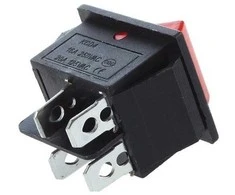 Oem KCD7 raktinis jungiklis - raudonas - ON/OFF jungiklis - 220V - 4 PIN