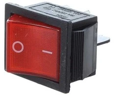Oem KCD7 raktinis jungiklis - raudonas - ON/OFF jungiklis - 220V - 4 PIN