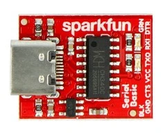 Keitiklis USB-UART FTDI CH340C 3.3 / 5 V USB tipo C, SparkFun DEV-15096