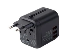 Kelioninis sieninis įkroviklis Choetech PD5008, 3xUSB-A, 1xUSB-C, GaN, 30W (juodas)