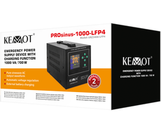 KEMOT PROsinus-1000-LFP4 avarinio maitinimo keitiklis su gryna sinusine banga ir įkrovimo funkcija 12V 230V 1000VA/700W