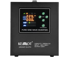 KEMOT PROsinus-1500-LFP4 avarinio maitinimo šaltinis, grynos sinusinės bangos keitiklis su įkrovimo funkcija, 12V 230V 1500VA/1050W