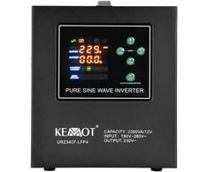 KEMOT PROsinus-2000 avarinis maitinimo šaltinis, grynos sinusinės bangos keitiklis su įkrovimo funkcija 12V 230V 2000VA/1200W