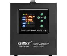 KEMOT PROsinus-2600/24-LFP4 avarinio maitinimo šaltinis, grynos sinusinės bangos keitiklis su įkrovimo funkcija 24V 230V 2600VA/1800W