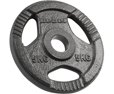 Ketaus olimpinių svarmenų rinkinys 4x5kg, 51mm skylė, plokštelė su rankenomis, REBEL ACTIVE