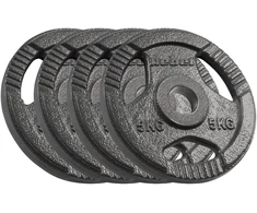 Ketaus olimpinių svarmenų rinkinys 4x5kg, 51mm skylė, plokštelė su rankenomis, REBEL ACTIVE