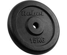 Ketaus svarelių rinkinys 2x15kg, skylė 31mm, klasikinė plokštelė, REBEL ACTIVE