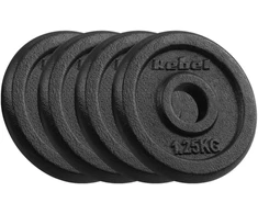Ketaus svarelių rinkinys 4x1.25kg, skylė 31mm, klasikinė plokštė, REBEL ACTIVE