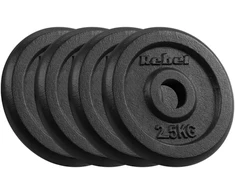 Ketaus svarelių rinkinys 4x2.5kg, skylė 31mm, klasikinė plokštelė, REBEL ACTIVE