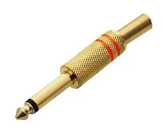 Oem Kištukas AUX 6.3 mono auksinis - 10vnt