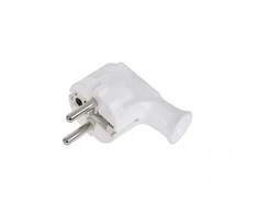 Elgotech Kištukas su įžeminimo kontaktais baltas kampinis Schuko WT-35