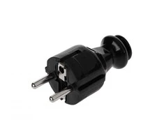 Elgotech Kištukas su įžeminimo kontaktais juodas Schuko WT-35