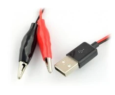 Oem Krokodilo žnyplės su laidu + USB kištukinė jungtis