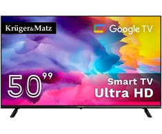 Televizorius Kruger &amp; Matz 50" UHD Google TV DVB-T2/T/C H.265 HEVC TV