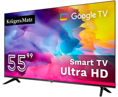 Televizorius Kruger &amp; Matz 55" UHD Google TV DVB-T2/T/C H.265 HEVC TV