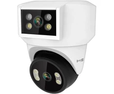 Kruger &amp; Matz Connect C180 lauko WiFi kamera su 2 PTZ objektyvais, 360° 2K vaizdo stebėjimo sistema, Tuya Smart Life, spalvota nakties vaizdo stebėjimo sistema, garsas, dirbtinis intelektas