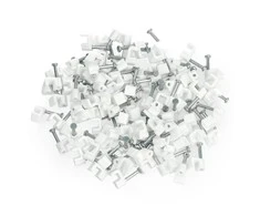 Blow Oem Laikiklių rinkinys plokštiems kabeliams 4 / 4mm - baltas - 100vnt